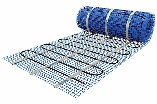 Elektro-Fußbodenheizung - Heizmatte 1 m2 - 230 V - Länge 2 m - Breite 0,5 m