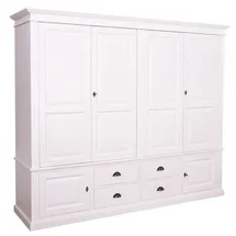 Casa Padrino Landhausstil Kleiderschrank Weiß 232 x 59 x H. 197 cm - Schlafzimmermöbel im Landhausstil