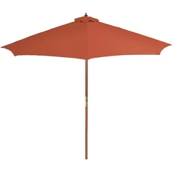 vidaXL Sonnenschirm mit Holz-Mast 300 cm Terrakotta