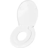 CORNAT WC-Sitz "Family Neo" - Pflegeleichter Thermoplast - Montierbarer Kinder-Sitz - Quick up Clean Funktion - Absenkautomatik - Bequeme Montage von oben / Toilettensitz / Klodeckel / KSFAMN00