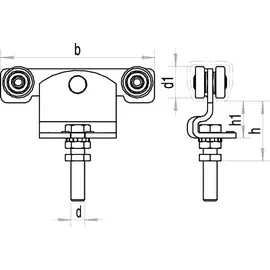 Helm Rollapparat -91 391 f.Pro 300 STA verzinkt,gelb 100kg