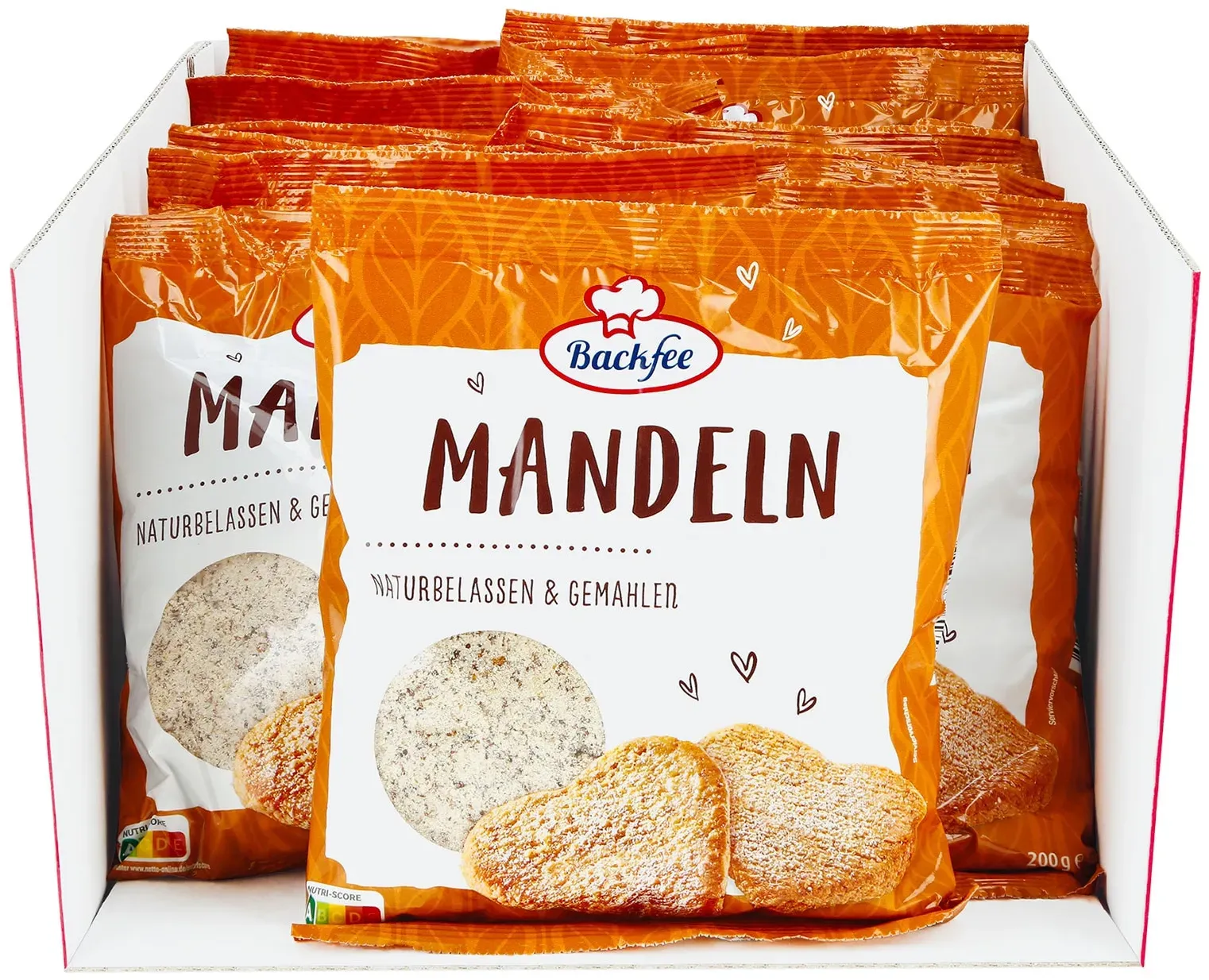 Backfee Mandeln gemahlen 200 g, 25er Pack