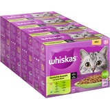 whiskas Senior 7+ Katzennassfutter Gemischte Auswahl in Sauce, 48 Portionsbeutel, 12x85g (4er Pack) – Hochwertiges Katzenfutter nass, für Katzen ab 7 Jahren und älter