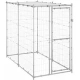 vidaXL Outdoor-Hundezwinger mit Dach 110 x 220 x 180 cm Stahl