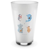 Mr. & Mrs. Panda Glas Big Band - Transparent - Geschenk, Latte Macchiato, Cappuccino Tasse, Premium Glas, Design mit Herz