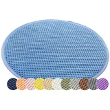 1/2er Set Rund Sitzkissen Kordsamt Rund Stuhlkissen Polster Auflage Kissen, Stuhlauflage rutschfest Sitzpolster für Haus & Garten Büro (Himmelblau,30x30cm (1er-Pack))