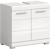 xonox.home Waschbeckenunterschrank Linus 60 x 56 x 34 cm Weiß Hochglanz
