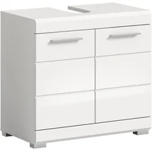 xonox.home Waschbeckenunterschrank Linus 60 x 56 x 34 cm Weiß Hochglanz