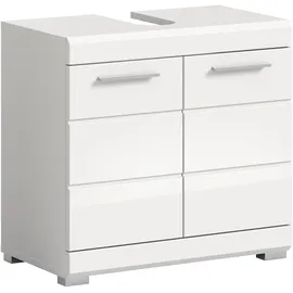 xonox.home Waschbeckenunterschrank Linus 60 x 56 x 34 cm Weiß Hochglanz