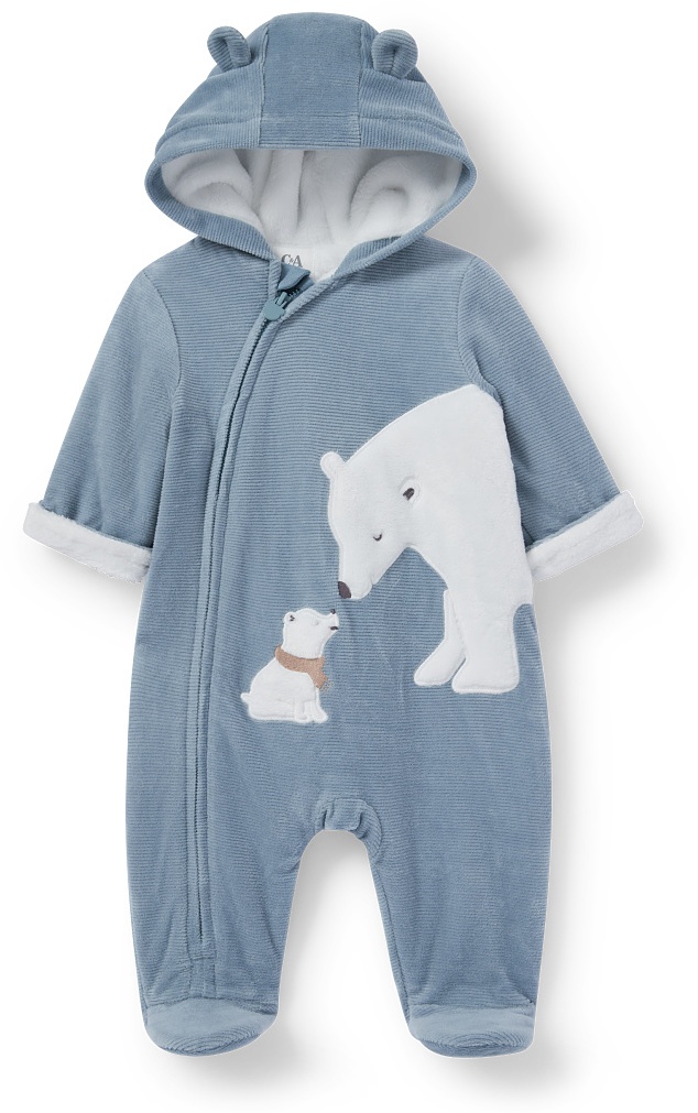 Eisbär-Baby-Overall, Blau, 50