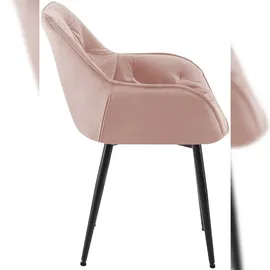 CLP 2er Set Stuhl Tanna Samt I Esszimmerstuhl Mit Armlehne I Gesteppter Polsterstuhl