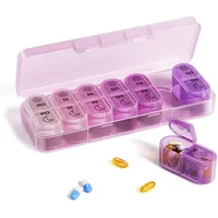 Daviky Pillendose 7 Tage, Tablettenbox 7 Tage Morgens Abends, Wöchentliche Medikamentenbox, Premium Pillenbox 7 Tage, Reisetaugliche Pillenbox, Supplement Box für Vitamine, Fischöle & Kapseln