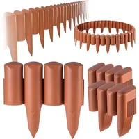 Gartenpalisade aus Kunststoff, Palisade für Blumen, Terrakotta - 5m - Kadax