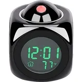 Projektionsuhr, Deckenprojektionswecker, Digitaluhr mit Innentemperatur-Zeitanzeige, funktionaler Lazy-Wecker für kreatives Schlafzimmer