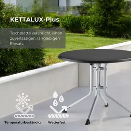 Kettler Klapptisch Ø 70 x 74 cm Silber/Anthrazit