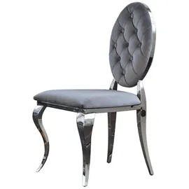 KAWOLA Esszimmerstuhl LINDA Barock Velvet grau