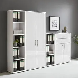 BMG Möbel Tabor Aktenschrank 22 x 40 x 180 weiß