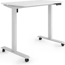 eSmart Germany ETX-121GW 100x60cm Weiß Ergonomischer Steh-Sitz-Schreibtisch auf Rollen Stufenlos elektrisch höhenverstellbar 78,5-128,5cm 3X Memory Aktivitätserinnerung Soft-Start/Stopp