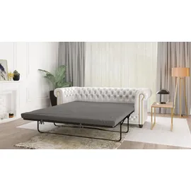 s-style möbel Weiß, Chesterfield Sofa 3-sitzer Lukas Mit Schlaffunktion