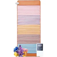 VEVOR Ferninfrarot Wärmepad, mit 5 Kristall-Edelsteinen, Amethyst-Therapiematte mit negativen Ionen, 39–70 °C Erwärmung, 0 bis 12-Std.-Timer zur Schmerzlinderung in Rücken, Taille & Beinen (170x69cm)