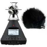 Zoom Audio Zoom H3-VR 360° Audio-Recorder mit Fell-Windschutz (Handheld), Audiorecorder