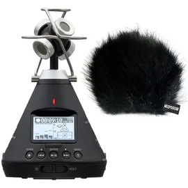 Zoom Audio Zoom H3-VR 360° Audio-Recorder mit Fell-Windschutz (Handheld), Audiorecorder