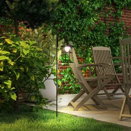 Outsunny Solar Gartenlaterne 122 cm LED Gartenlampe mit Kaltweiß Lichtfarbe, Wegleuchte mit Lichtsensor, abnehmbarem Leuchtkörper, für Außen,