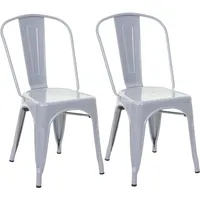 Mendler 2er-Set Stuhl HWC-A73, Bistrostuhl Stapelstuhl, Metall Industriedesign stapelbar