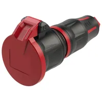 PCE 25712-sr Schutzkontaktkupplung 250 V Schwarz/Rot IP54