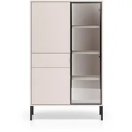 petits-meubles Geschirrschrank 3-türig Mit 1 Schublade  Kaschmir/Schwarz