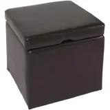 MCW Sitzhocker Carrara Leder + Kunstleder 44 x 45 x 44 cm Braun
