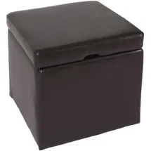MCW Sitzhocker Carrara Leder + Kunstleder 44 x 45 x 44 cm Braun