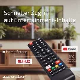 Zehnder TV-401 FHD SMART TV 40 Zoll 101cm LED Fernseher Schmaler Rahmen LAN/WLAN Triple Tuner DVB-S2/T2/C USB Android 11 kompatibel mit Google Play...