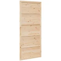vidaXL Scheunentür Natur 100 x 208 cm Massivholz Kiefer, Modern, rechteckige Schiebetürlösung, funktionale Kiefernbarn für den Eingangsbereich, platzsparender Raumteiler