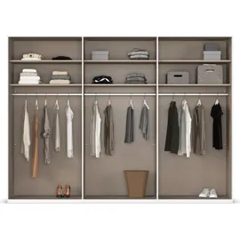 Rauch »Kleiderschrank Schrank Garderobe Schlafzimmerschrank LUMIS«, mit Glasrahmentüren aus transparentem Grauglas MADE IN GERMANY grau