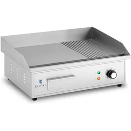 Royal Catering Elektro Grillplatte 548 x 350 mm - Ribber + Flat - 3.000 W