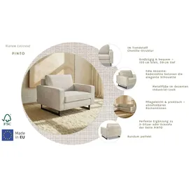 Home Affaire Loveseat Pinto Cord 105 x 85 x 97 cm Beige mit Keder