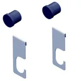 12420-00101= Twin Rohrhalter und Endkappen Set weiß Kleiderstange Element System