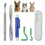 Zeckenzange 5pcs Set Für Hunde Katze Mensch, Zeckenentfernung Werkzeug Für Haustiere Outdoor Aktivitäten, Praktisches Zeckenzangen Set Mit Verschiedenen Werkzeugen Zur Sicherer Entfernung Von Zecken