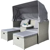 Westerholt Strandkorblounge inkl. integriertem Tisch mit Glasplatte