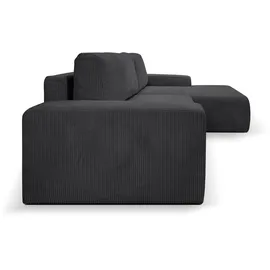 werk2 Ecksofa WERK2 "Rotterdam-L, kuschelweicher Cord oder Breitcord, L-Form, Breite 267 cm", grau (anthrazit), B:267cm H:85cm T:165cm, 90% Polyester, 10% Nylon, Sofas, Ecksofa, Design Ecksofa mit Schlaffunktion & Bettkasten, Cord, Anthrazit