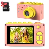 ShinePick Fotoapparat Kinder, Wasserdicht / 8MP / HD 1080P / 2 Inch Bildschirm/Foto & Video/Rahmen/Filter, Digitalkamera Kinder Kamera mit Speicherkarte, Geschenke für Kinder (Rosa)