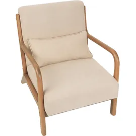 Beliani Sessel Skovde Stoff 72 x 71 x 70 cm Beige mit Kissen
