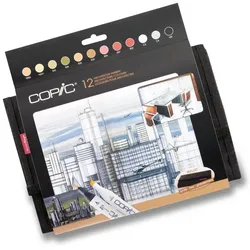 COPIC Profi Marker, 24er Wallet mit 12 Architekturfarben