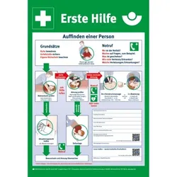 Schild I Erste Hilfe Aushang, DGUV Information 204-001, Aluminium, 395x575mm, DGUV