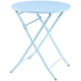 [en.casa] Klapptisch Sande Stahl 71xØ62 cm Himmelblau