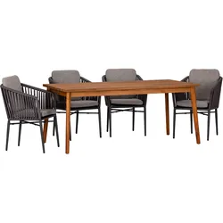Gartengarnitur Atacama Holz/Kunststoff/Metall 5-tlg.