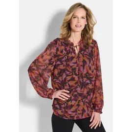 GOLDNER Druckbluse mit Rüschen rot 23
