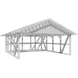 SKANHOLZ Skan Holz Carport Schwarzwald m. Dachlattung u. Abstellr. C 684 x 772 cm Weiß