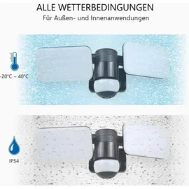 ELRO Außenwandleuchte Kunststoff 33 cm inkl. Bewegungsmelder Schwarz